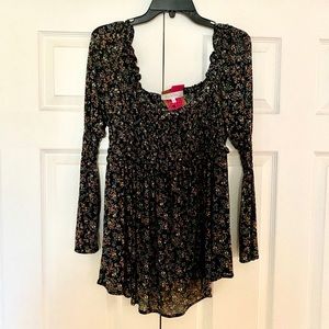 Blue Floral sheer Maternity shirt